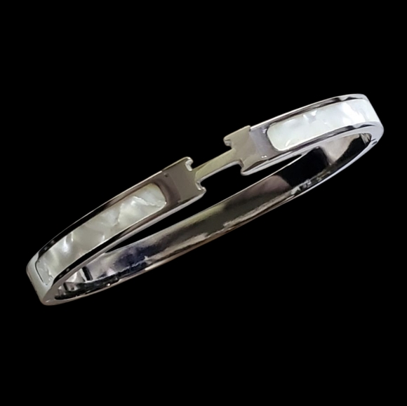 Silver Stainless Steel Initial Bracelet - Picture 1 of 5